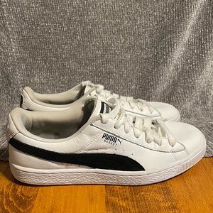 PUMA Mens Basket Athletic Shoe (Mens 9, White Black 1688)